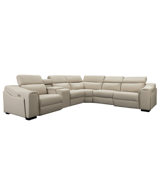 Invicta Interior Hoekbank PRIME multifunctioneel elektrisch verstelbaar met opbergruimte kunstleer beige - 48681