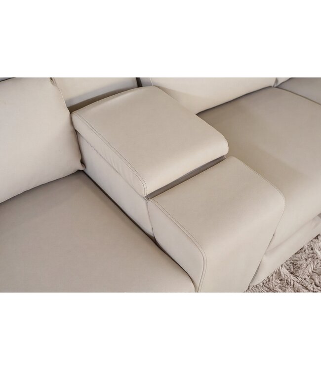 Invicta Interior Hoekbank PRIME multifunctioneel elektrisch verstelbaar met opbergruimte kunstleer beige - 48681