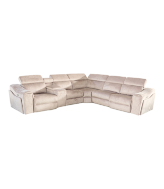 Invicta Interior Hoekbank PRIME multifunctioneel elektrisch verstelbaar met opbergvak vogue velours beige - 48683