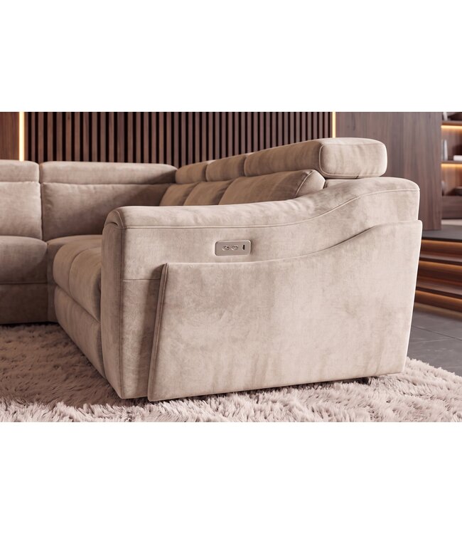 Invicta Interior Hoekbank PRIME multifunctioneel elektrisch verstelbaar met opbergvak vogue velours beige - 48683