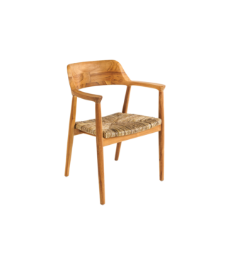 Invicta Interior Stoel KENNEDY met rotting zitting en armleuningen teakwood natuurlijk - 48707