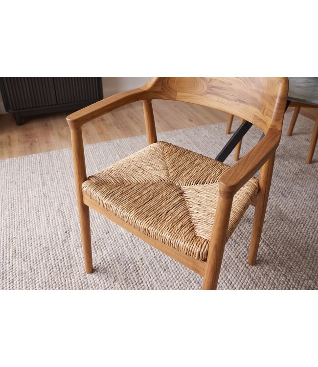 Invicta Interior Stoel KENNEDY met rotting zitting en armleuningen teakwood natuurlijk - 48707