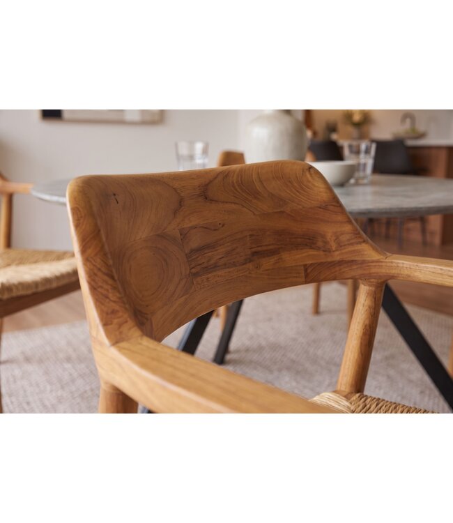 Invicta Interior Stoel KENNEDY met rotting zitting en armleuningen teakwood natuurlijk - 48707