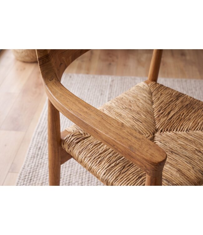 Invicta Interior Stoel KENNEDY met rotting zitting en armleuningen teakwood natuurlijk - 48707