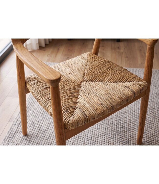 Invicta Interior Stoel KENNEDY met rotting zitting en armleuningen teakwood natuurlijk - 48707