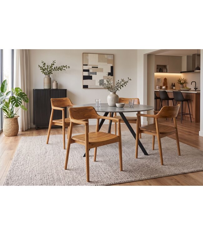 Invicta Interior Stoel KENNEDY met armleuningen teakwood naturel - 48708