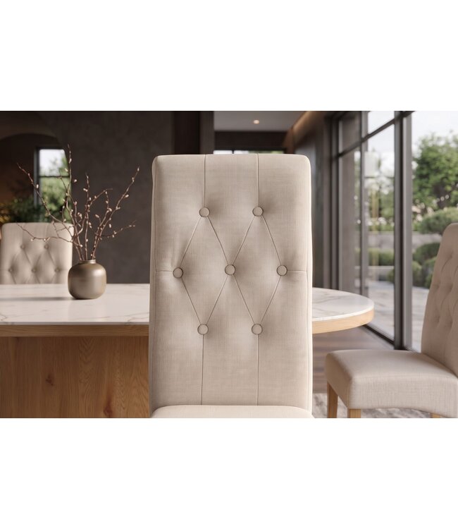 Invicta Interior Stoel CASA met nekrol textielstof beige - 48786