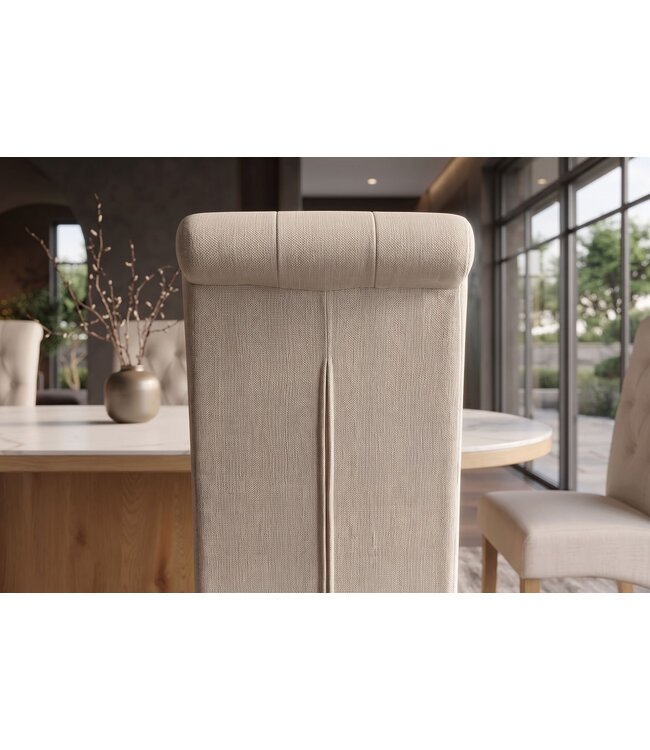 Invicta Interior Stoel CASA met nekrol textielstof beige - 48786