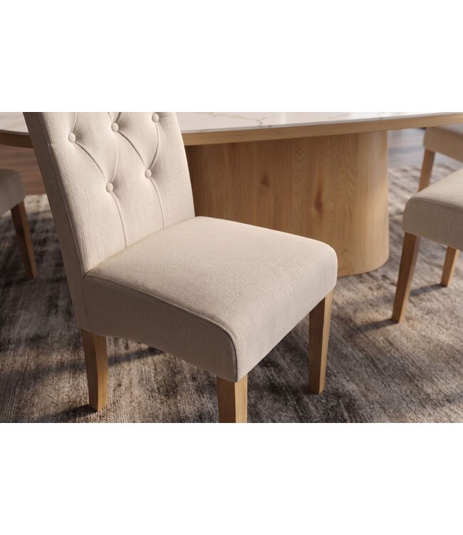 Invicta Interior Stoel CASA met nekrol textielstof beige - 48786