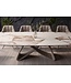 Invicta Interior Eettafel INFINITY 180-220-260cm bootvormig uitschuifbaar Italiaans patagonia keramiek wit bruin - 48792