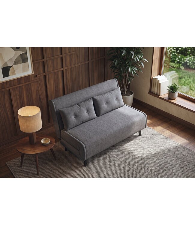 Invicta Interior Slaapstoel SMART MULTIFUNCTION 140cm fluweel grijs - 48810
