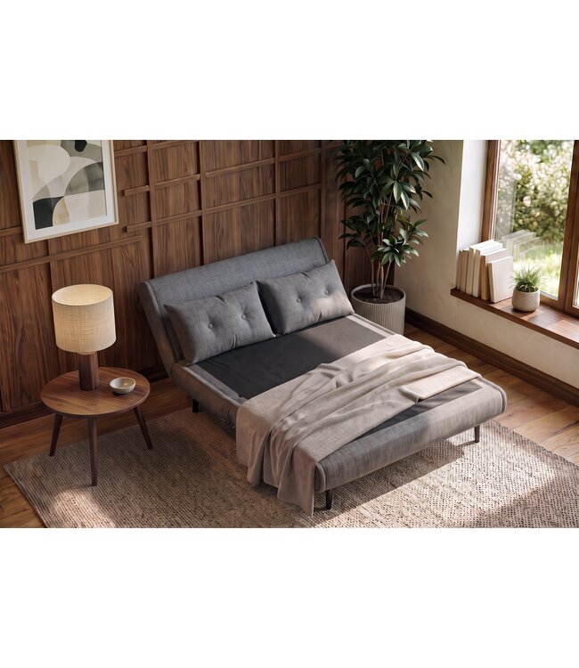 Invicta Interior Slaapstoel SMART MULTIFUNCTION 140cm fluweel grijs - 48810