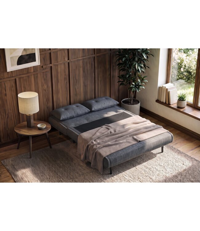 Invicta Interior Slaapstoel SMART MULTIFUNCTION 140cm fluweel grijs - 48810