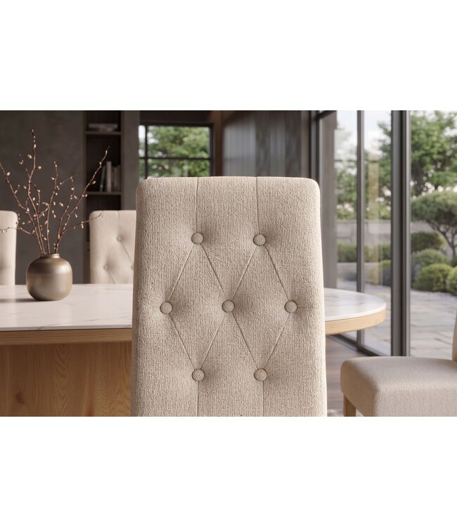 Invicta Interior Stoel CASA met nekrol boucle tweed beige - 48824