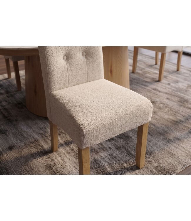 Invicta Interior Stoel CASA met nekrol boucle tweed beige - 48824