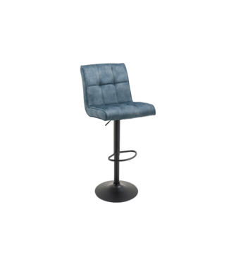 Invicta Interior Barkruk MODENA 92-116cm 360° draaibaar fluweel petrol met zwart metalen frame - 48848