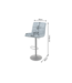 Invicta Interior Barkruk MODENA 92-116cm 360° draaibaar fluweel petrol met zwart metalen frame - 48848
