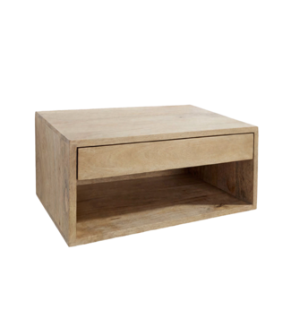 Invicta Interior Nachtkastje PURE 50cm hangend mangohout naturel crèmekleur - 48850