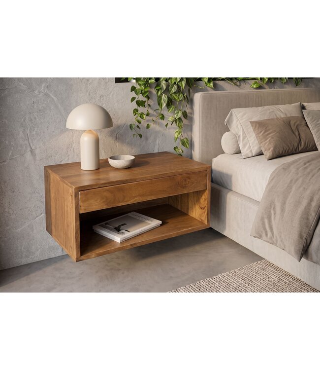 Invicta Interior Nachtkastje PURE 50cm hangend mango hout bruin honing afwerking - 48851