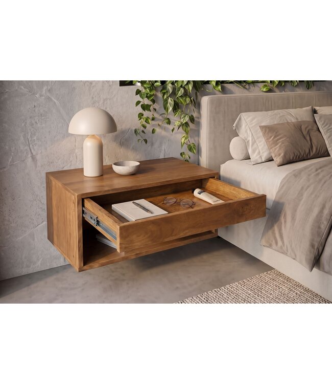 Invicta Interior Nachtkastje PURE 50cm hangend mango hout bruin honing afwerking - 48851
