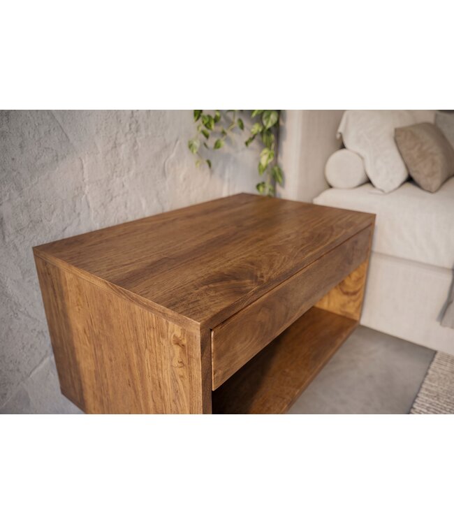 Invicta Interior Nachtkastje PURE 50cm hangend mango hout bruin honing afwerking - 48851