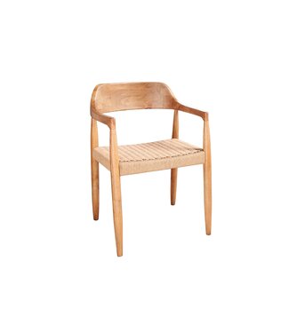 Invicta Interior Stoel KENNEDY met rieten zitting en armleuningen gerecycled pijnboomhout naturel - 48895
