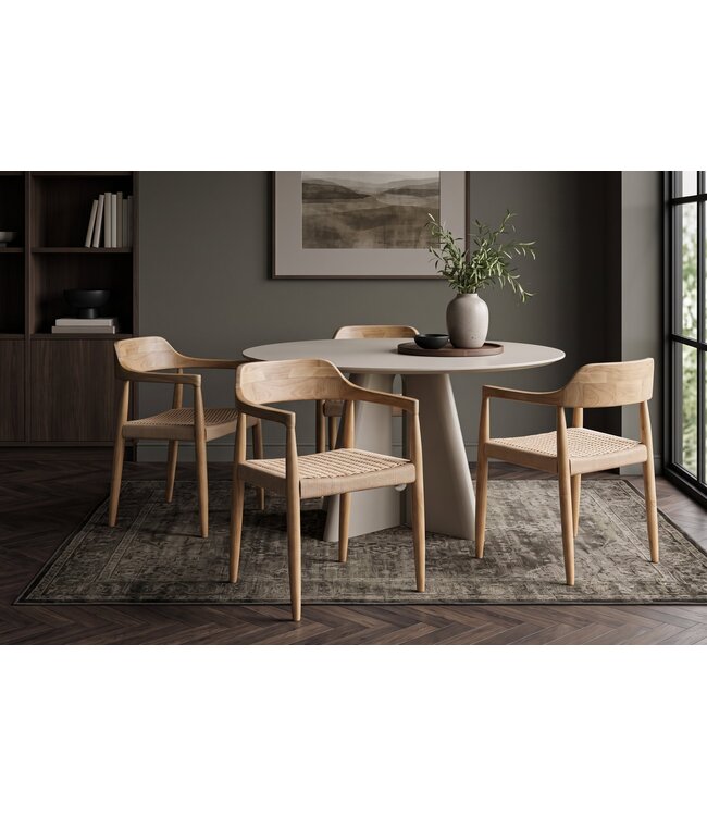Invicta Interior Stoel KENNEDY met rieten zitting en armleuningen gerecycled pijnboomhout naturel - 48895