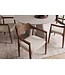 Invicta Interior Stoel KENNEDY met beklede zitting en armleuningen gerecycled dennen hout bruin smoke en geweven stof crème - 48896