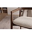 Invicta Interior Stoel KENNEDY met beklede zitting en armleuningen gerecycled dennen hout bruin smoke en geweven stof crème - 48896