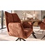 Invicta Interior Draaibare stoel CONCORD 180° auto-return met armleuningen pocket spring core fluweel roestbruin - 48898