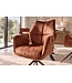 Invicta Interior Draaibare stoel CONCORD 180° auto-return met armleuningen pocket spring core fluweel roestbruin - 48898