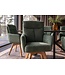 Invicta Interior Draaibare fauteuil BIG GEORGE 360° roteerbaar berkenhout frame met armleuningen veerkern koord groen - 48902