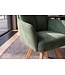Invicta Interior Draaibare fauteuil BIG GEORGE 360° roteerbaar berkenhout frame met armleuningen veerkern koord groen - 48902