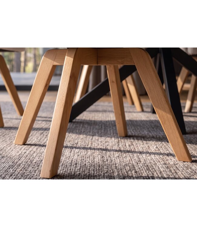 Invicta Interior Draaibare fauteuil BIG GEORGE 360° roteerbaar berkenhout frame met armleuningen veerkern koord groen - 48902