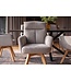 Invicta Interior Draaibare fauteuil BIG GEORGE 360° roteerbaar berkenhout frame met armleuningen veerkern koord greige - 48903