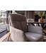 Invicta Interior Draaibare fauteuil BIG GEORGE 360° roteerbaar berkenhout frame met armleuningen veerkern koord greige - 48903