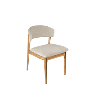 Invicta Interior Stoel VALHALLA WOOD textured fabric creamy en eikenhout naturel - 48920