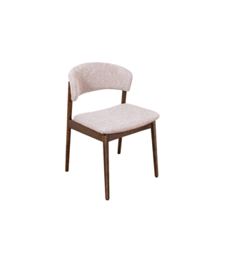 Invicta Interior Stoel VALHALLA WOOD gestructureerde stof beige en eiken hout bruin - 48921