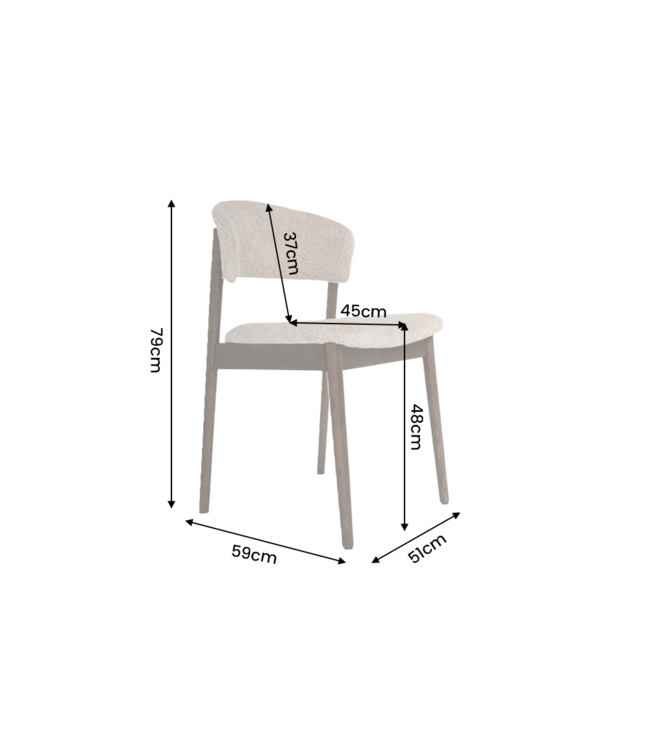 Invicta Interior Stoel VALHALLA WOOD gestructureerde stof beige en eiken hout bruin - 48921
