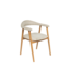 Invicta Interior Stoel VALHALLA WOOD met armleuningen geweven stof crème en naturel eikenhout - 48922