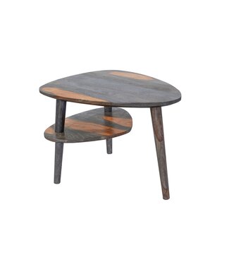 Invicta Interior Salontafel ORGANIC LIVING 55cm met opbergvak sheesham hout grijs smoke afwerking - 48938