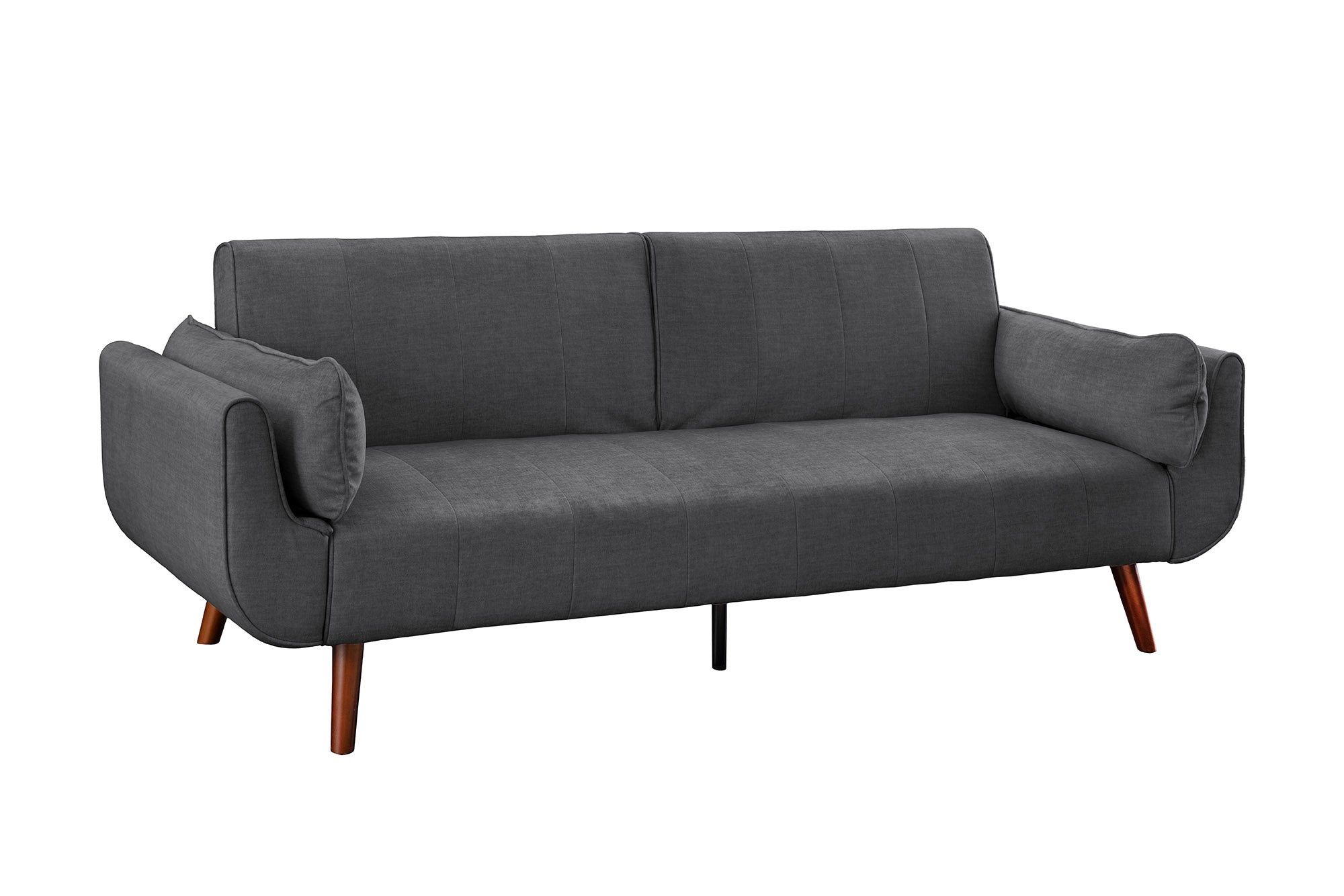 Slaapbank DIVANI 220cm 3-zits fluweel grijs - 48984