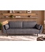 Invicta Interior Slaapbank DIVANI 220cm 3-zits fluweel grijs - 48984