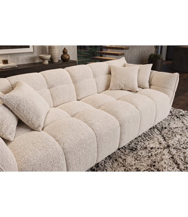Invicta Interior XXL 3-zits bank CLOUD 260cm boucle tweed beige - 49012