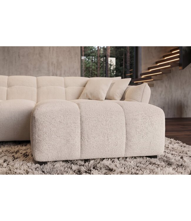 Invicta Interior Kruk CLOUD 100cm bouclé tweed beige - 49013