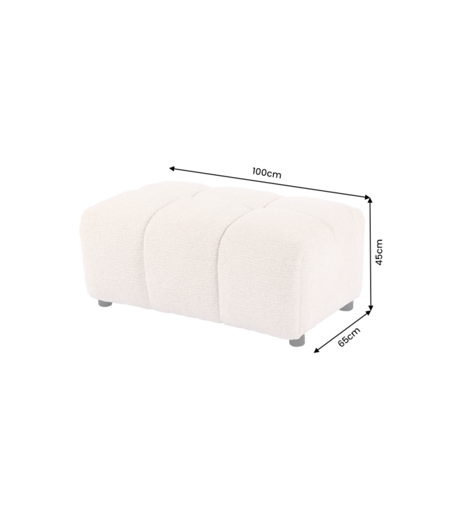 Invicta Interior Kruk CLOUD 100cm bouclé tweed beige - 49013