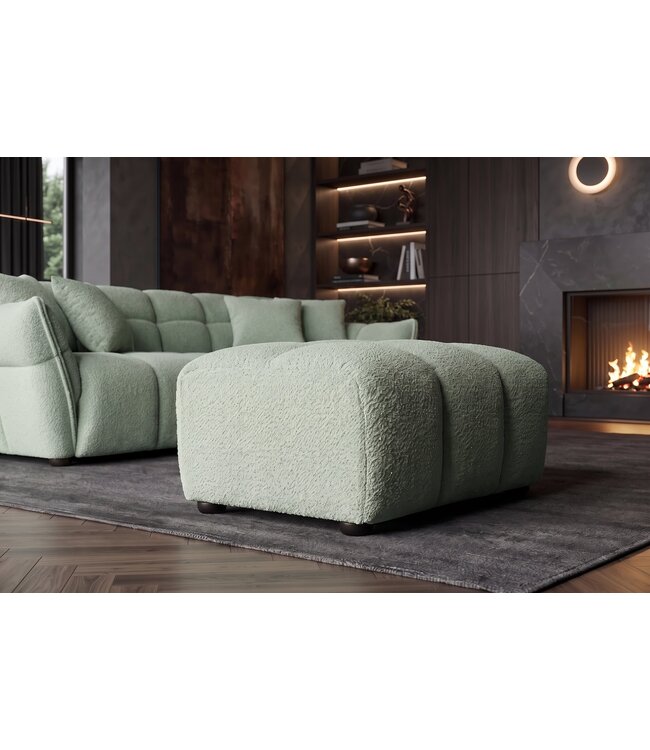 Invicta Interior Kruk CLOUD 100cm bouclé sage - 49021