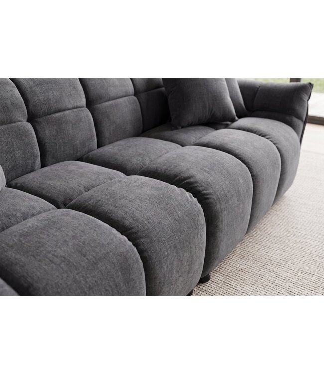 Invicta Interior Loungebank CLOUD 260cm 3-zits XXL vogue velvet grey - 49022