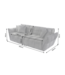 Invicta Interior Loungebank CLOUD 260cm 3-zits XXL vogue velvet grey - 49022