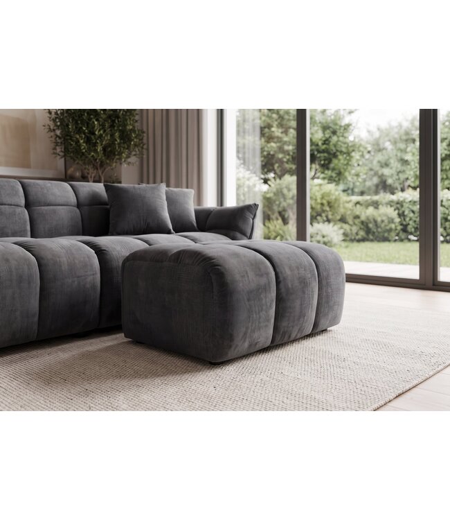 Invicta Interior Kruk CLOUD 100cm vogue velvet grijs - 49023